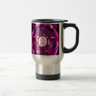 Rosa Pentagramm Artwork Reisebecher