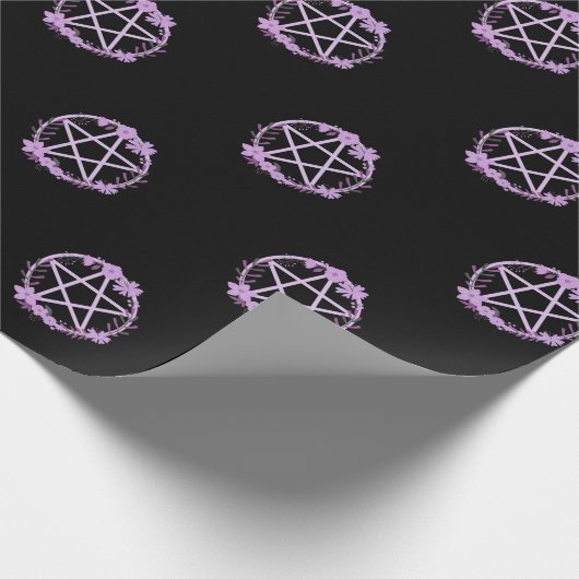 Rosa Pentagramm Frechy Hexe® Geschenkcreme Geschenkpapier (Ecke)