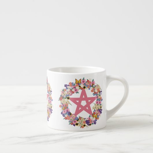 Rosa Pentagrammespresso-Tasse Espressotasse (Rechts)
