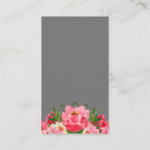 Rosa Peonies Graues Brautparty - QR-Code Begleitkarte (Rückseite)