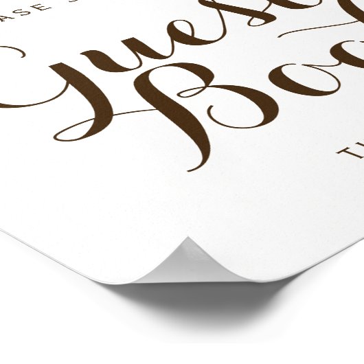 Rosa Peonies Guest Book Sign (8x10) Poster (Ecke)