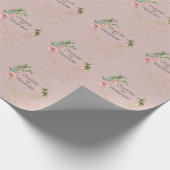 Rosa Peonies und Abstrakte Goldene Namen auf Dusty Geschenkpapier (Ecke)