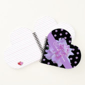Rosa Peony Blume Lila Monogram Black Notebook Notizblock (Innenseite)
