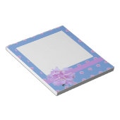 Rosa Peony Blume Lila Monogram Blue Post-it Not Notizblock (angewinkelt)