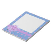 Rosa Peony Blume Lila Monogram Blue Post-it Not Notizblock (Rotiert)