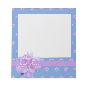 Rosa Peony Blume Lila Monogram Blue Post-it Not Notizblock