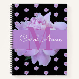 Rosa Peony Blume Lila Notizblock