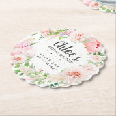 Rosa Peony Brautparty Untersetzer (angewinkelt)