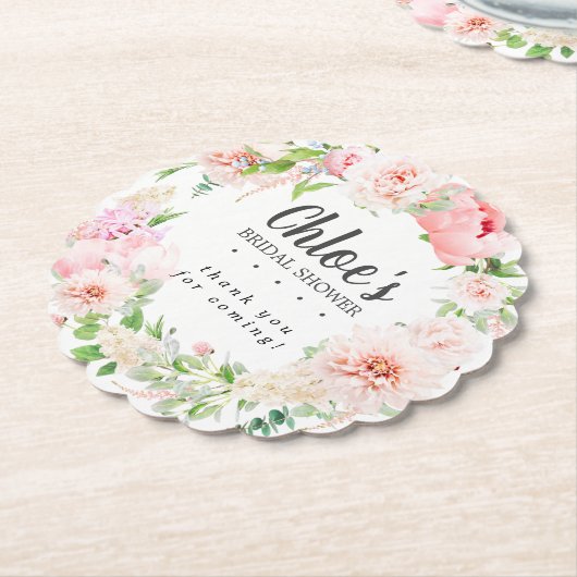 Rosa Peony Brautparty Untersetzer (angewinkelt)