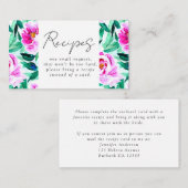 Rosa Peony Floral Brautparty Anfrage Begleitkarte (Vorne/Hinten)