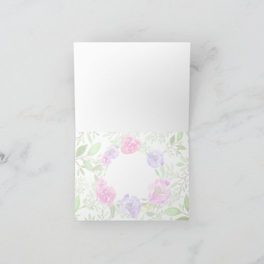 Rosa Peony Floral Watercolor Monogram (Innenseite)