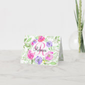 Rosa Peony Floral Watercolor Monogram (Vorderseite)