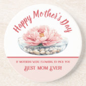Rosa-Peony-Muttertag Getränkeuntersetzer (Vorne)