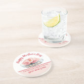 Rosa-Peony-Muttertag Getränkeuntersetzer (Seite)