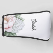 Rosa Peony Rot Personalisiert Golf Headcover (Vorderseite)