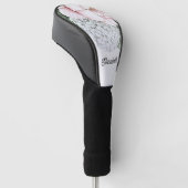 Rosa Peony Rot Personalisiert Golf Headcover (angewinkelt)