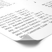 Rosa Peony Watercolor Foto HochzeitsstiftungChart Poster (Ecke)