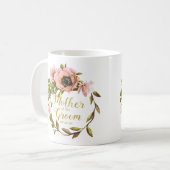 Rosa Peony Wreath Mutter des Bodens ID456 Kaffeetasse (Vorderseite Links)