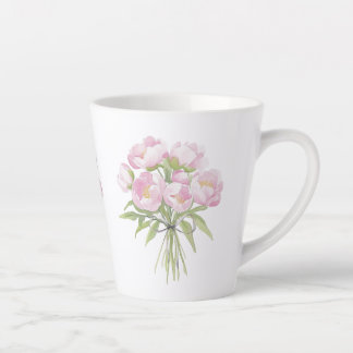 Rosa Peonys mit Bow-Keramik Milchtasse