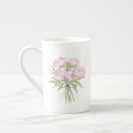 Rosa Peonys mit Bugglätte Porzellantasse