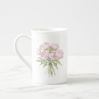 Rosa Peonys mit Bugglätte Porzellantasse