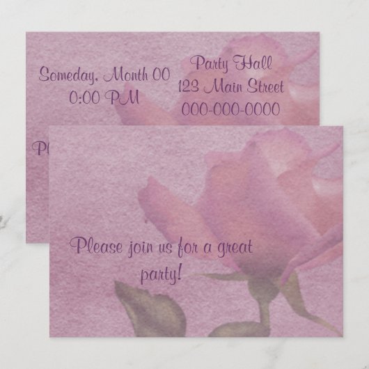 Rosa Pergament im Stil der Einladung (Vorne/Hinten)