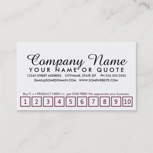 rosa Pergamentloyalitätsprogramm Treuekarte (Vorderseite)