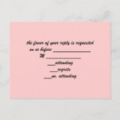 Rosa Periseiffturm Hochzeit in Urlaubsort Einladungspostkarte (Rückseite)