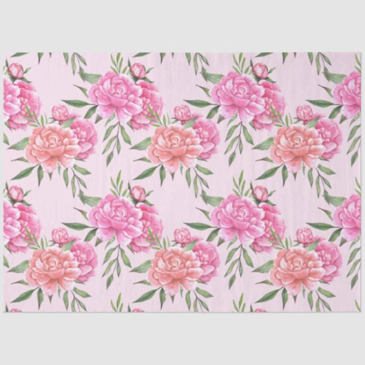 Rosa Perle Blütendecoupage Seidenpapier (Vorderseite)