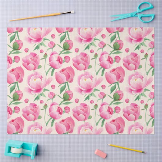 Rosa Perle Blütendecoupage Seidenpapier (Basteln)