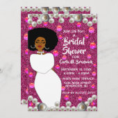 Rosa, Perlen, amerikanisches Brautparty Einladung (Vorne/Hinten)