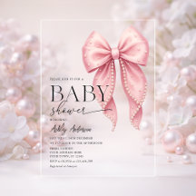 Rosa Perlen-Bogen Mädchen Baby Shower