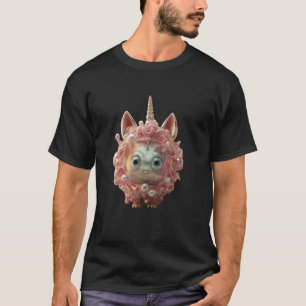 Rosa Perlen-Einhorn-Fancy für viel Glück, süßes Pf T-Shirt