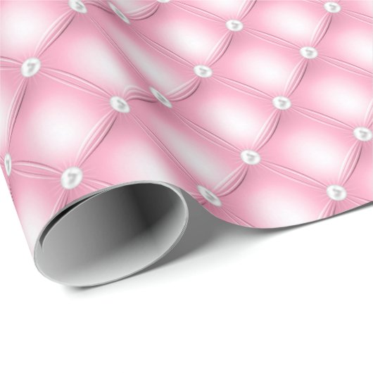Rosa Perlen Geschenkpapier (Rolleneckpunkt)