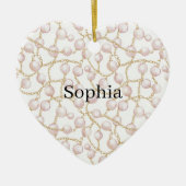 Rosa Perlen Goldkette Keramik Ornament (Vorne)