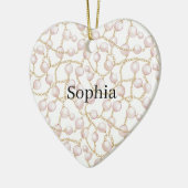 Rosa Perlen Goldkette Keramik Ornament (Links)