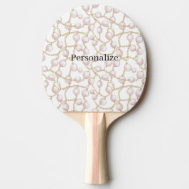 Rosa Perlen Goldkette Tischtennis Schläger
