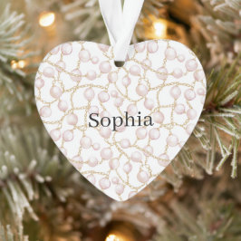 Rosa Perlen Goldkette Weihnachten Ornament