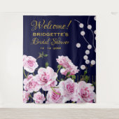 Rosa Perlen Hochzeit Wandteppich (Vorderseite)