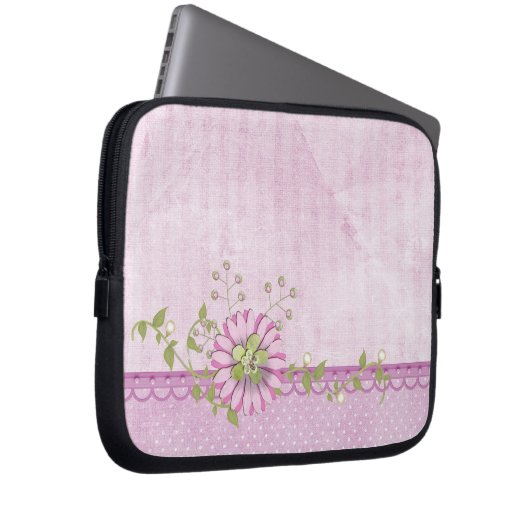 Rosa Perlen Laptopschutzhülle (Vorne Rechts)