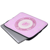 Rosa Perlen Laptopschutzhülle (Vorne Knopf)