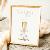 Rosa Perlen und Prosecco Brautparty Mimosa Bar Poster