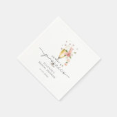 Rosa Perlen und Prosecco Brautparty Serviette (Ecke)