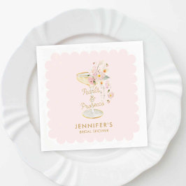 Rosa Perlen und Prosecco-Brautparty Serviette