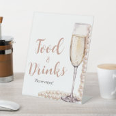 Rosa Perlen und Prosecco Champagner Küche Sockelschild (In SItu)