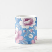 Rosa Perlenblumenmuster Kaffeetasse (Mittel)