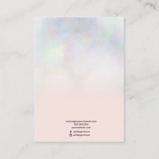 Rosa Perlenschmuckring Visitenkarte (Rückseite)