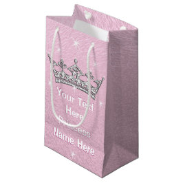 Rosa perlige personalisierte Prinzessin Gift Bags Kleine Geschenktüte