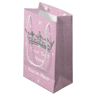 Rosa perlige personalisierte Prinzessin Gift Bags Kleine Geschenktüte