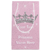 Rosa perlige personalisierte Prinzessin Gift Bags Kleine Geschenktüte (Vorderseite)